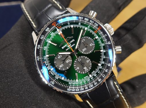 BREITLING Navitimer Chronograph Automatic Chronometer Green Dial Men’s Watch Item No. AB0137241L1P1