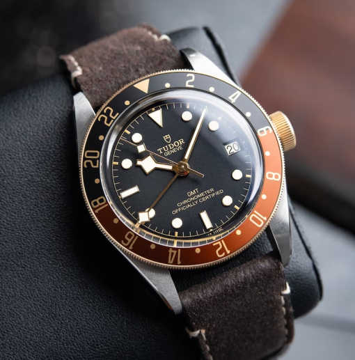 Tudor Black Bay GMT Two Tone Yellow Gold Steel Leather Automatic 41mm