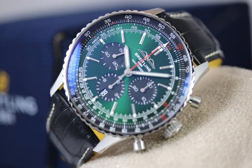 BREITLING Navitimer Chronograph Automatic Chronometer Green Dial Men’s Watch Item No. AB0137241L1P1