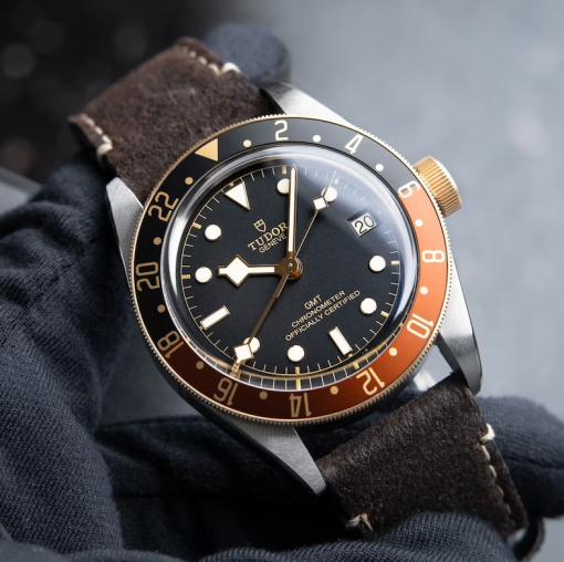 Tudor Black Bay GMT Two Tone Yellow Gold Steel Leather Automatic 41mm