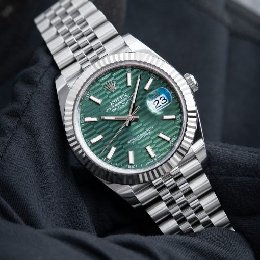 Rolex Datejust 41 Green Motif Jubilee Steel Bracelet 126334 41mm Men’s Watch