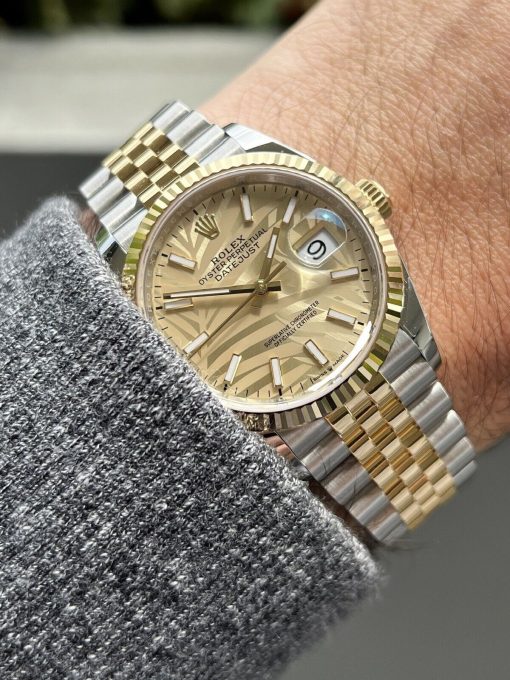 Rolex Datejust 36mm Two Tone Palm Dial 126233