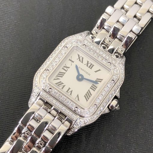 CARTIER Panthère Mini Model Quartz Diamond White Dial Ladies Watch Item No. WJPN0019