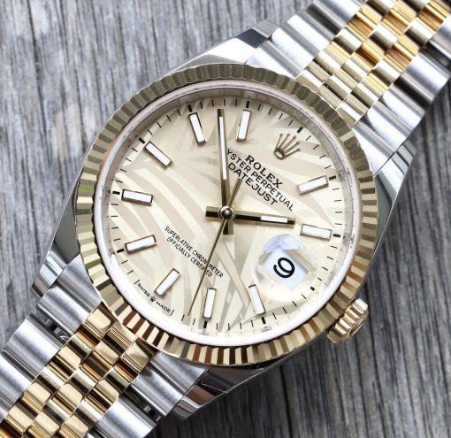 Rolex Datejust 36mm Two Tone Palm Dial 126233