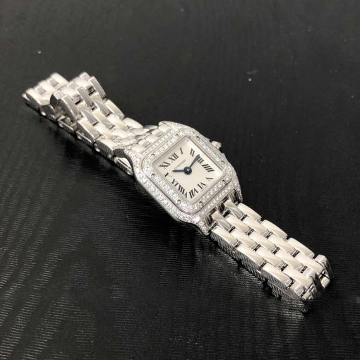 CARTIER Panthère Mini Model Quartz Diamond White Dial Ladies Watch Item No. WJPN0019