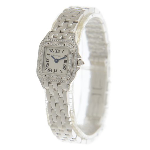 CARTIER Panthère Mini Model Quartz Diamond White Dial Ladies Watch Item No. WJPN0019