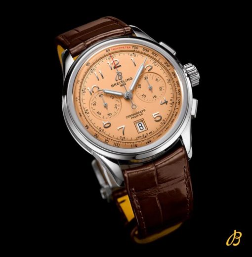 Breitling Premier B01 Chronograph 42 Beige Dial Brown Leather Strap Watch For Men – AB0145331K1P1