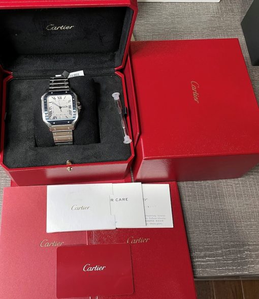 Cartier Santos De Cartier UNWORN Large Blue PVD Bezel Steel Automatic