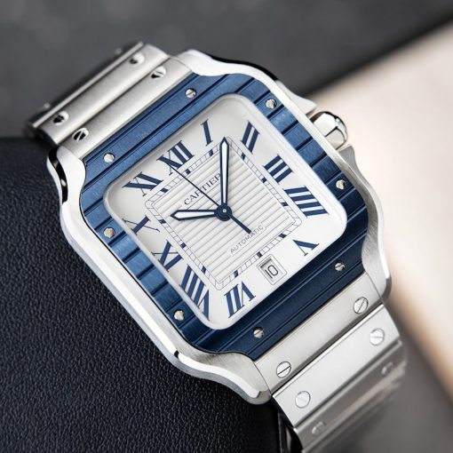 Cartier Santos De Cartier UNWORN Large Blue PVD Bezel Steel Automatic