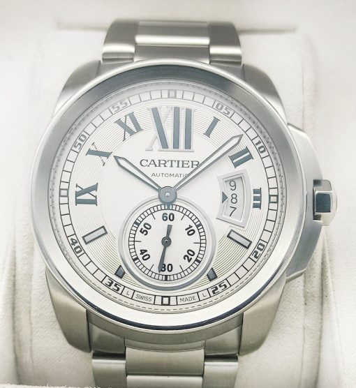 Cartier Calibre De Cartier Steel Dial Mens 42mm Watch W7100015