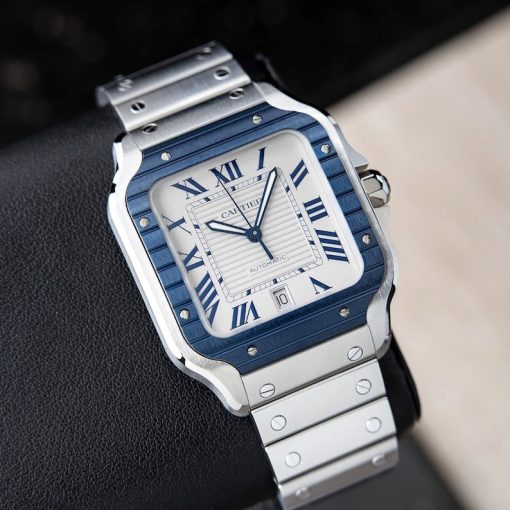 Cartier Santos De Cartier UNWORN Large Blue PVD Bezel Steel Automatic