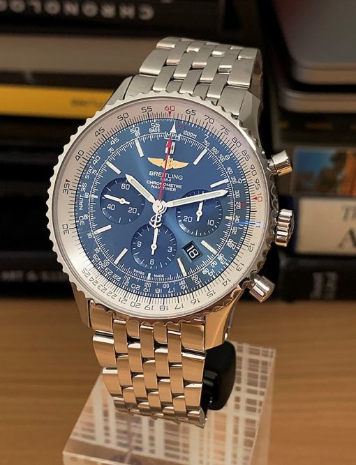BREITLING Navitimer 01 46MM Chronograph Aurora Blue Dial Stainless Steel Men’s Watch AB012721-C889SS Item No. AB012721-C889-453A