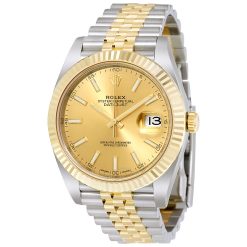 ROLEX  Datejust Champagne Dial Steel and 18K Yellow Gold Jubilee Men’s Watch Item No. 126333CSJ