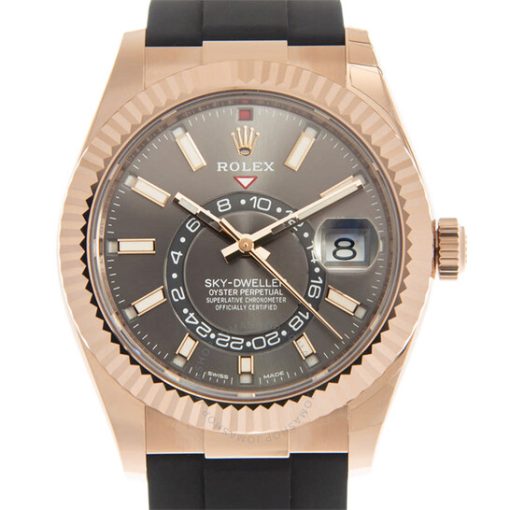 Rolex Sky-Dweller Automatic Chronometer 18kt Rose Gold Dark Rhodium Dial Men’s Watch 326235DRSR