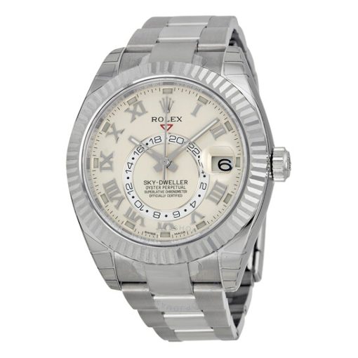 Rolex Sky Dweller Ivory Dial 18K White Gold Oyster Bracelet Automatic Men’s Watch 326939IVRO