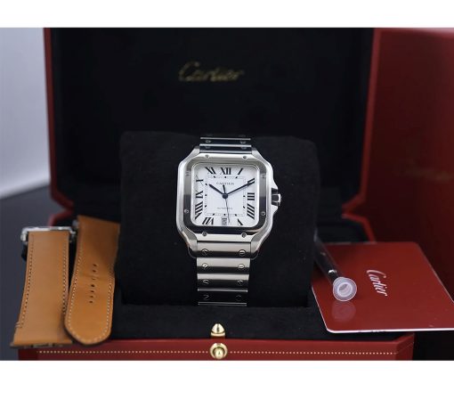 Cartier Santos De Cartier 40mm White Dial Steel WSSA0018