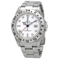 ROLEX  Pre-owned Explorer II White Dial Stainless Steel Oyster Bracelet Automatic Men’s Watch 16570WSO Item No. 16570-WSO-PREOWNED
