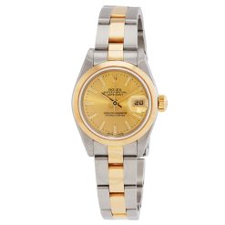 ROLEX  Automatic Chronometer Champagne Dial Ladies Watch Item No. 69163-PREOWNED