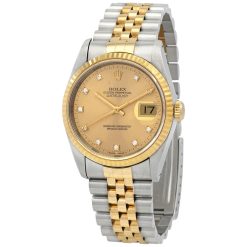 ROLEX  Datejust Automatic Diamond Champagne Dial Men’s Watch Item No. 16233CDJ-1-PREOWNED