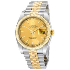 ROLEX  Oyster Perpetual Datejust 36 Automatic Chronometer Champagne Dial Men’s Watch Item No. 116233-CSJ-PREOWNED