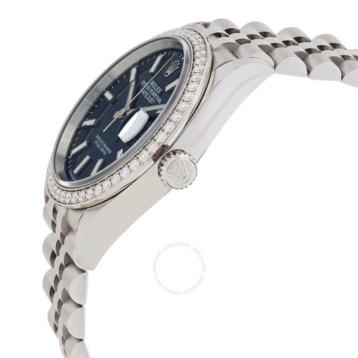 ROLEX  Datejust 36 Automatic Blue Fluted Motif Dial Chronometer Diamond Watch Item No. 126284BLFSJ