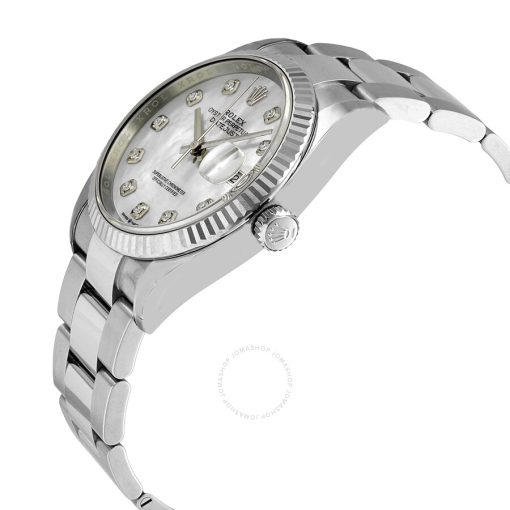 ROLEX  Datejust 36 White Mother of Pearl Diamond Dial Automatic Men’s Oyster Watch 126234MDO