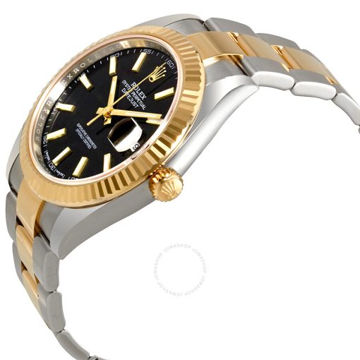ROLEX  Datejust 41 Black Dial Steel and 18K Yellow Gold Oyster Men’s Watch 12633BKSO Item No. 126333BKSO