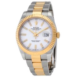 ROLEX  Datejust 41 White Dial Steel and 18K Yellow Gold Oyster Men’s Watch Item No. 126333WSO