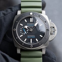 Panerai Luminor Submersible PAM01389 47mm Watch Black Dial Green Strap Men’s Watch