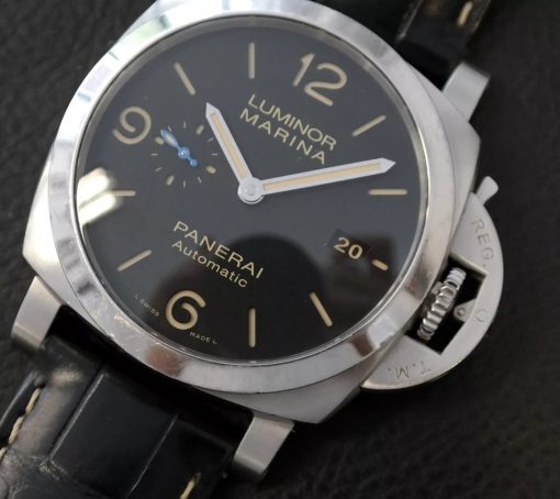 Panerai Luminor Marina 1950 Black Dial Strap Men’s Watch 44mm PAM01312