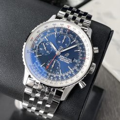 Breitling Navitimer Blue Dial GMT Bracelet Steel Watch A13324121C1A1 41mm