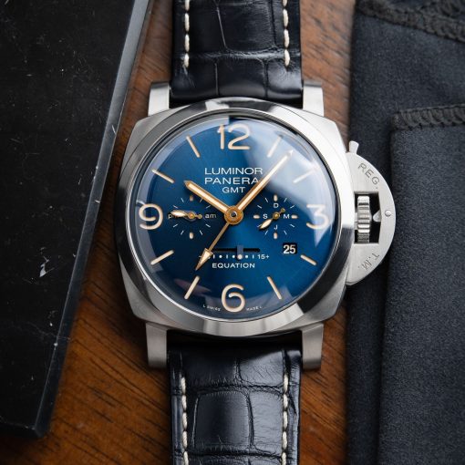 Panerai Luminor Equation Of Time 8 Days GMT Titanium Blue Sunburst Dial 47mm PAM670