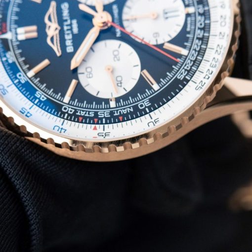 Breitling Navitimer B01 Chronograph Rose Gold Black Dial Swiss