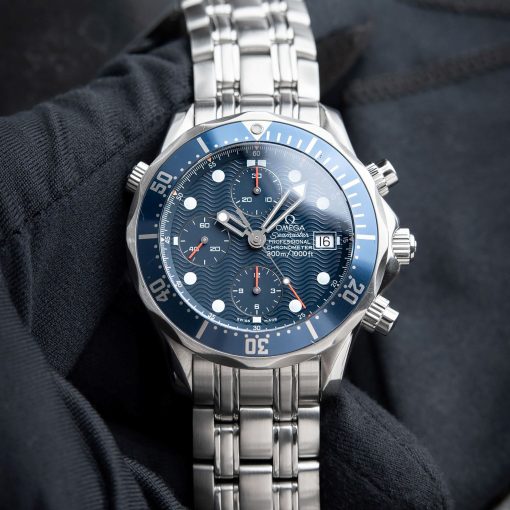 Omega Seamaster Diver 300M SMP SERVICED Chronograph Blue Aluminum Steel 42mm