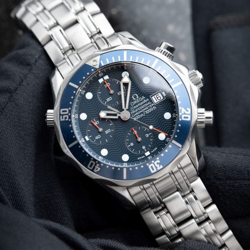 Omega Seamaster Diver 300M SMP SERVICED Chronograph Blue Aluminum Steel 42mm