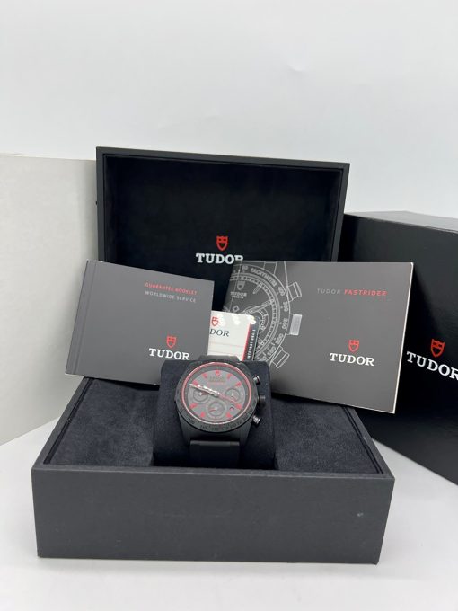 TUDOR Fastrider Black Shield Chronograph Automatic Black Dial Men’s Watch Item No. 42000CR