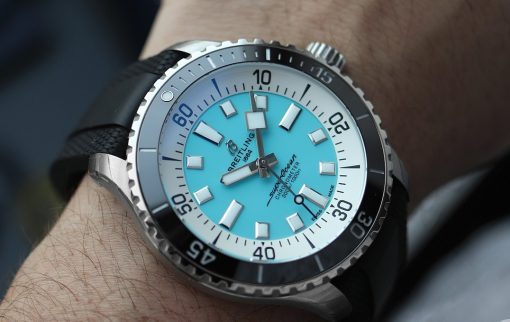 Breitling Superocean 44mm Turquoise Dial Rubber Strap A17376211L2S1 Men’s Watch