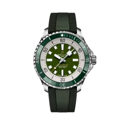 Breitling Superocean Green On rubber Strap 44mm A17376A31L1S1