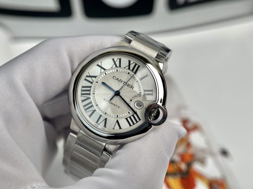 Cartier Ballon Bleu De Cartier W69005Z2 Silver Dial Stainless Steel Watch 42mm