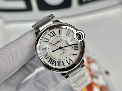 Cartier Ballon Bleu De Cartier W69005Z2 Silver Dial Stainless Steel Watch 42mm