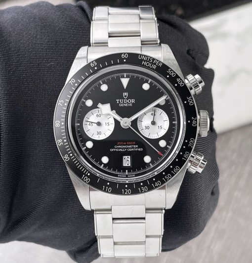 Tudor Black Bay Chrono Steel Bracelet Black Reverse Panda Dial 41mm