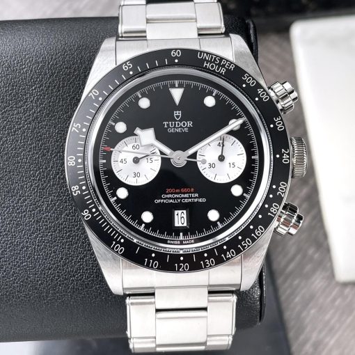 Tudor Black Bay Chrono Steel Bracelet Black Reverse Panda Dial 41mm