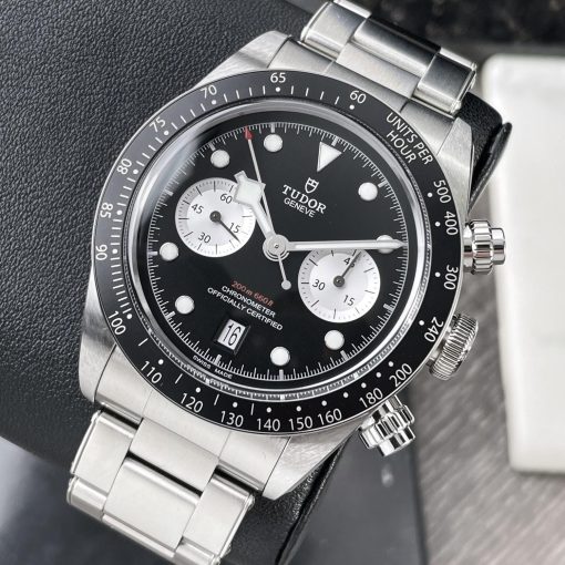 Tudor Black Bay Chrono Steel Bracelet Black Reverse Panda Dial 41mm