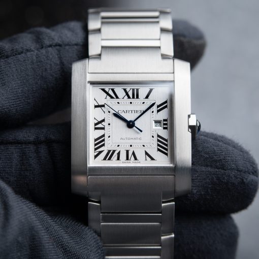 Cartier Tank Francaise WSTA0067 Silver Dial Steel Large Model 36.7 x 30.5mm Mens Watch