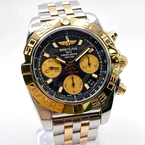 Breitling Chronomat 41mm Steel Rose Gold Black Dial Watch CB014012/BA53-378C ( Replica )